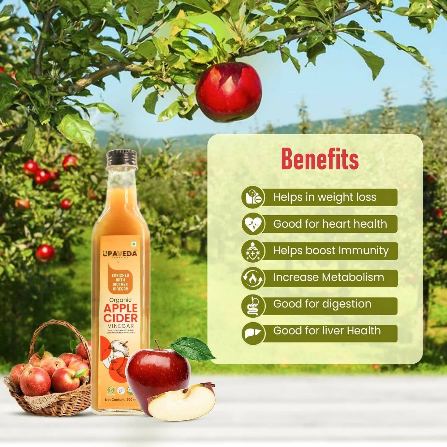 Upaveda Organic Apple Cider Vinegar