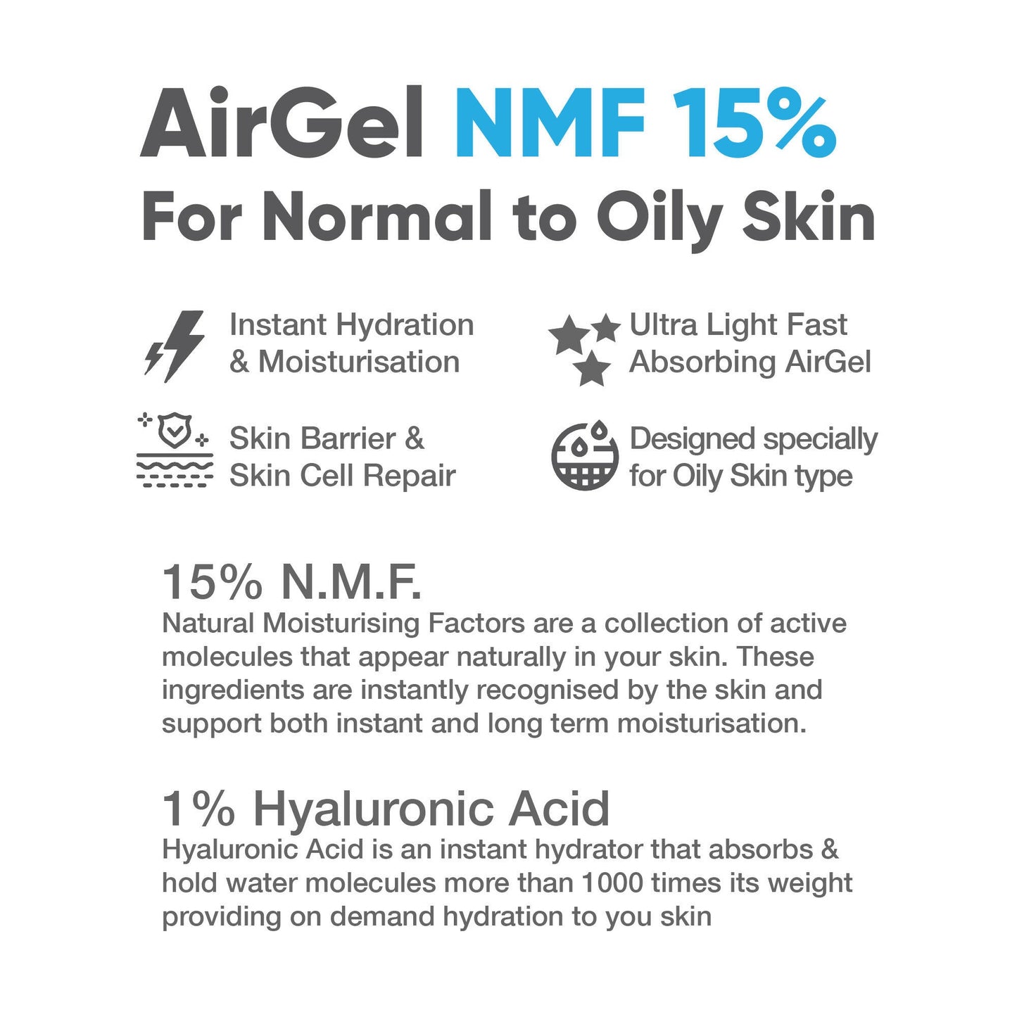 Cos-IQ AirGel NMF 15% for Oily Skin Moisturizer