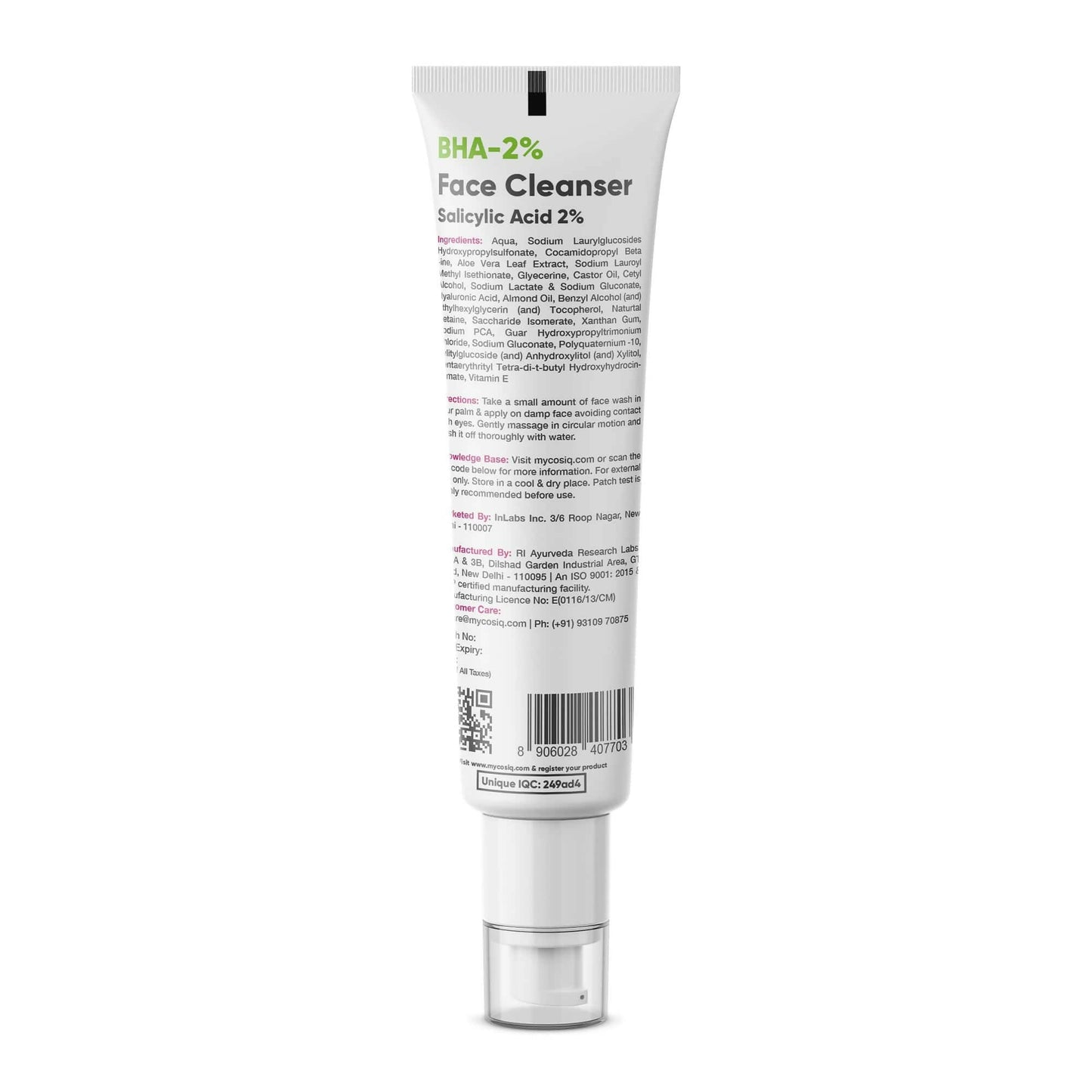 Cos-IQ Salicylic Acid 2% Face Cleanser with BHA