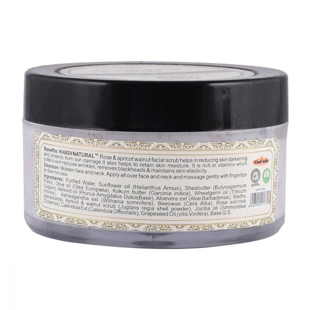 Khadi Natural Rose & Apricot Walnut Herbal Exfoliating Facial Scrub