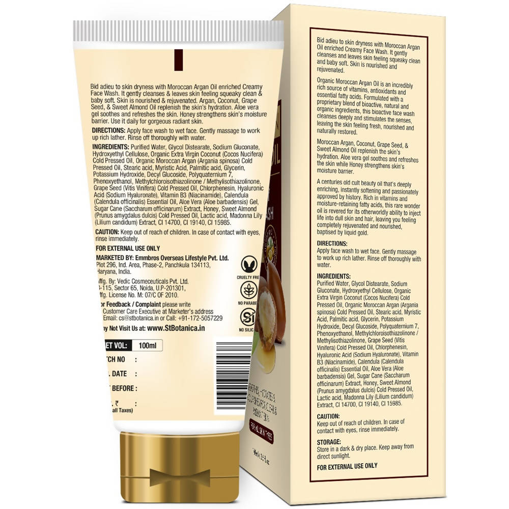 St.Botanica Moroccan Argan Oil Creamy Face Wash