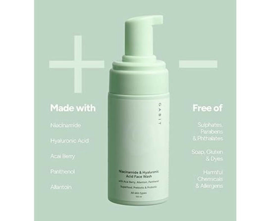 Gabit Niacinamide & Hyaluronic Acid Foaming Face Wash