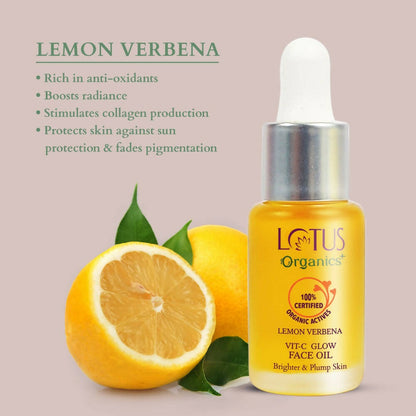 Lotus Organics+ Vit-C Glow Face Oil - Lemon Verbena