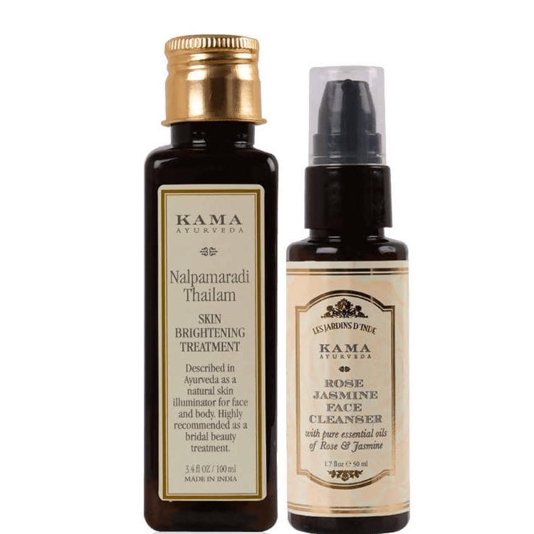 Kama Ayurveda Nalpamaradi Thailam & Rose Jasmine Face Cleanser Combo - BUDNE