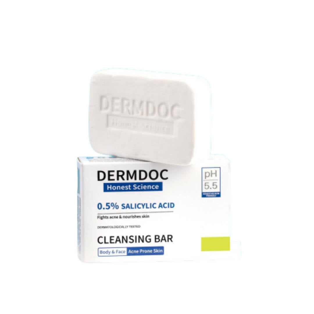 Dermdoc 0.5% Salicylic Acid Cleansing Bar, Deeply Cleanses & Nourishes Skin, All skin Types