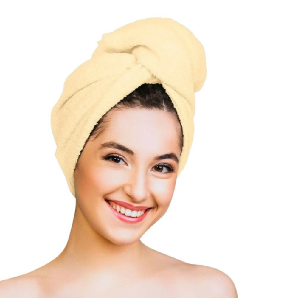 Nykaa Naturals Microfiber Hair Wrap for Frizz Free & Shiny Hair - Yellow