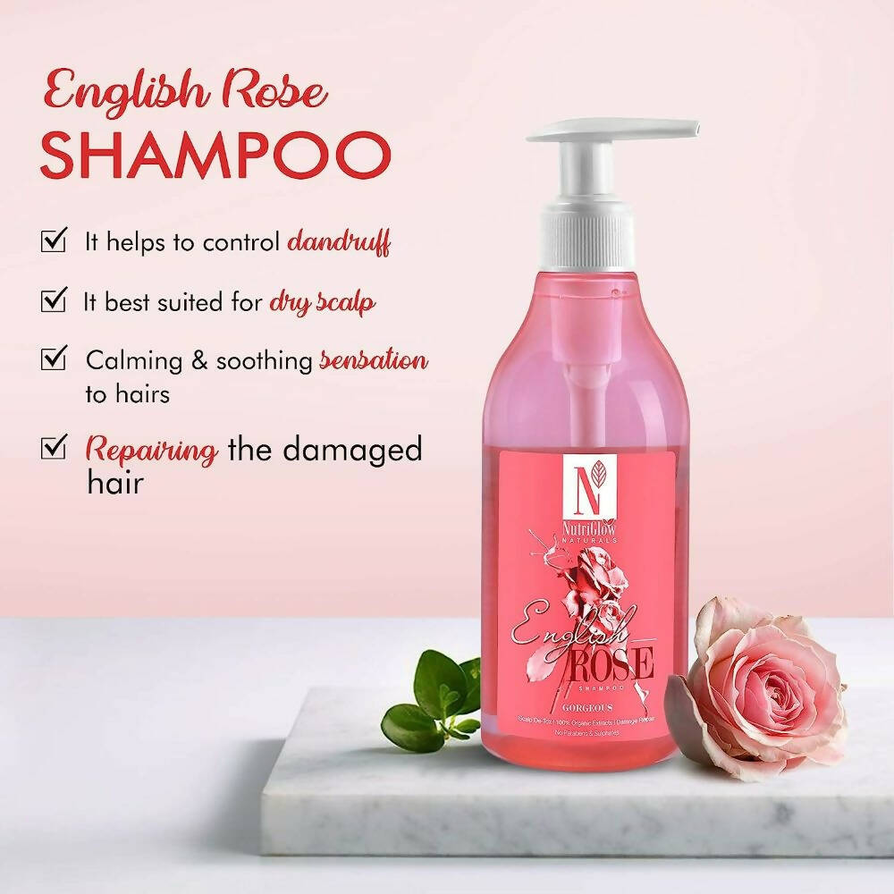NutriGlow NATURAL'S English Rose Shampoo Gentle Cleanser