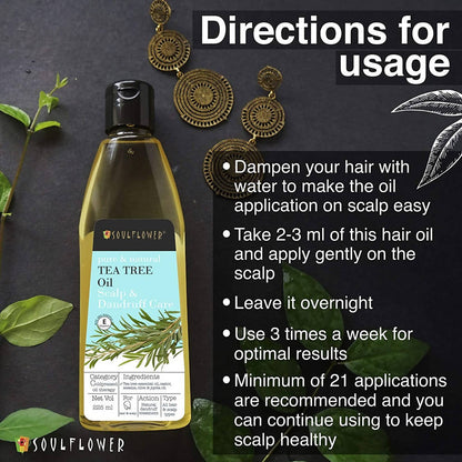 Soulflower Pure & Natural Tea Tree Oil Scalp & Dandruff Care