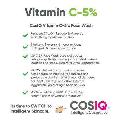 Cos-IQ Vitamin C-5% Brightening and Glow Face Wash