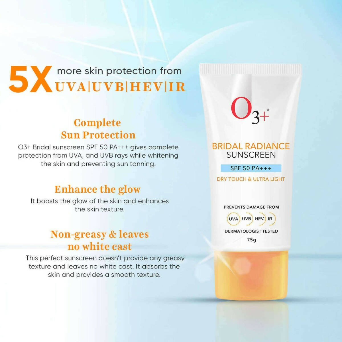 Professional O3+ Bridal Radiance Sunscreen SPF 50 PA +++