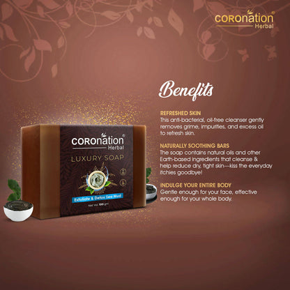 Coronation Herbal Exfoliate & Detox Dead Sea Mud Luxury Soap