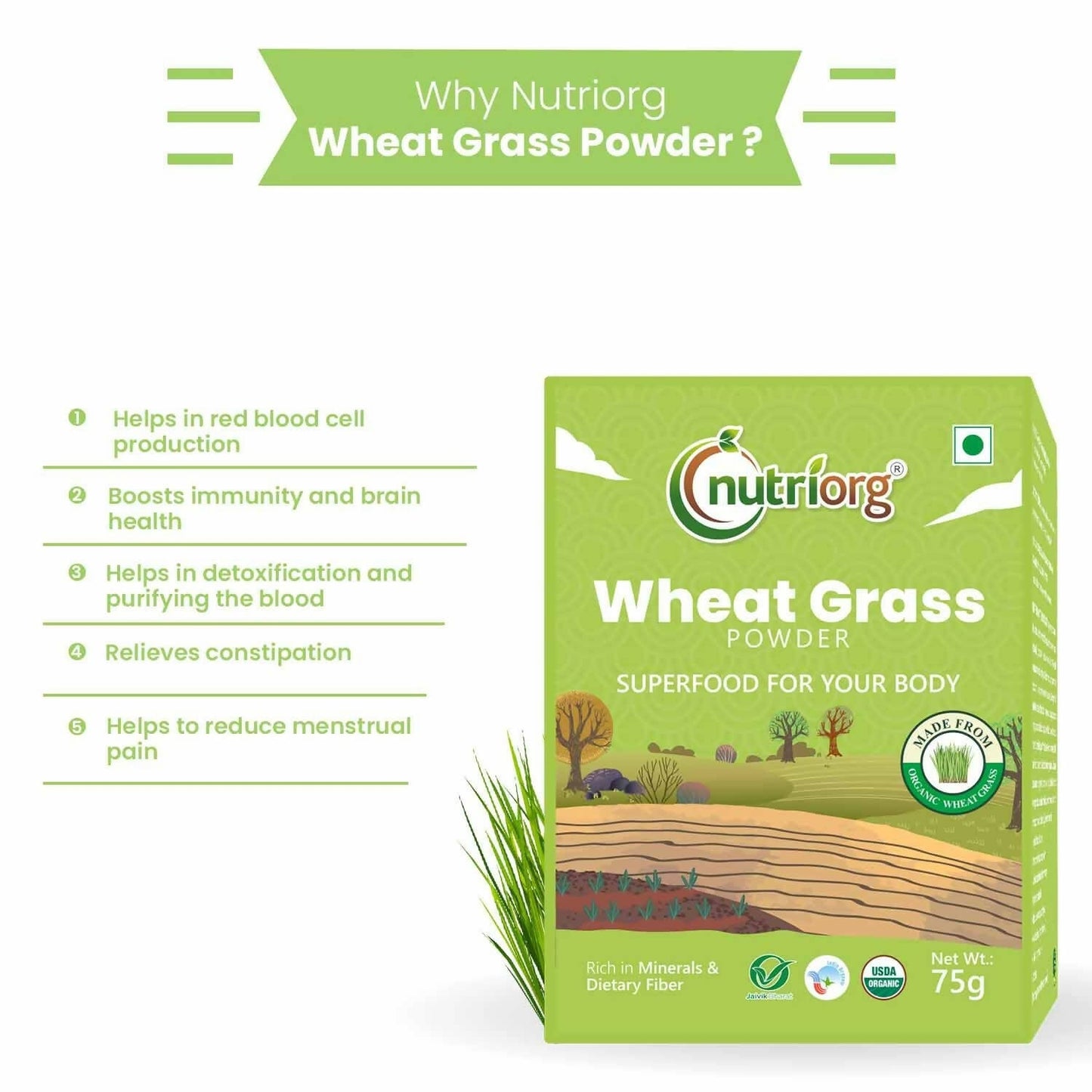 Nutriorg Certified Organic Wheatgrass Powder