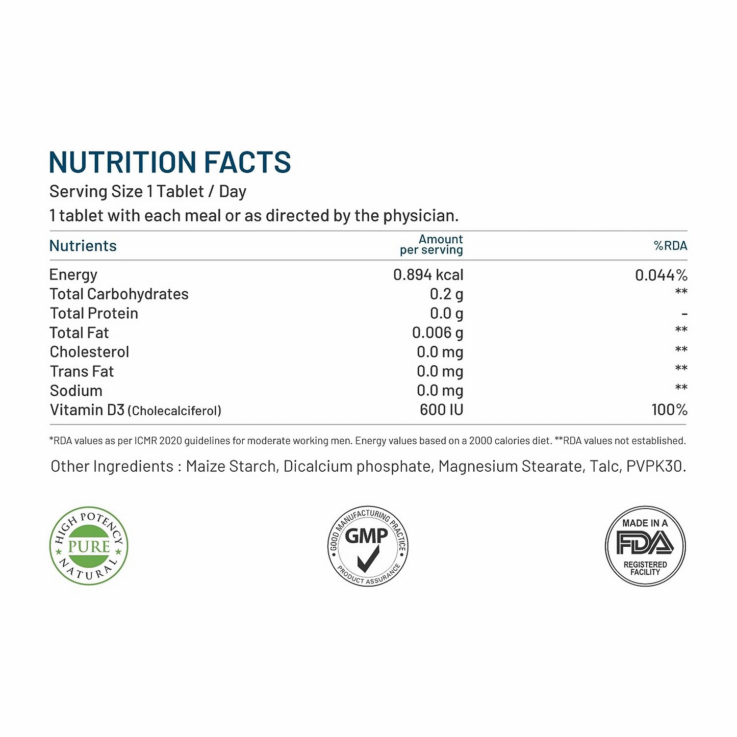 Bliss Welness Vitamin D3 Tablets