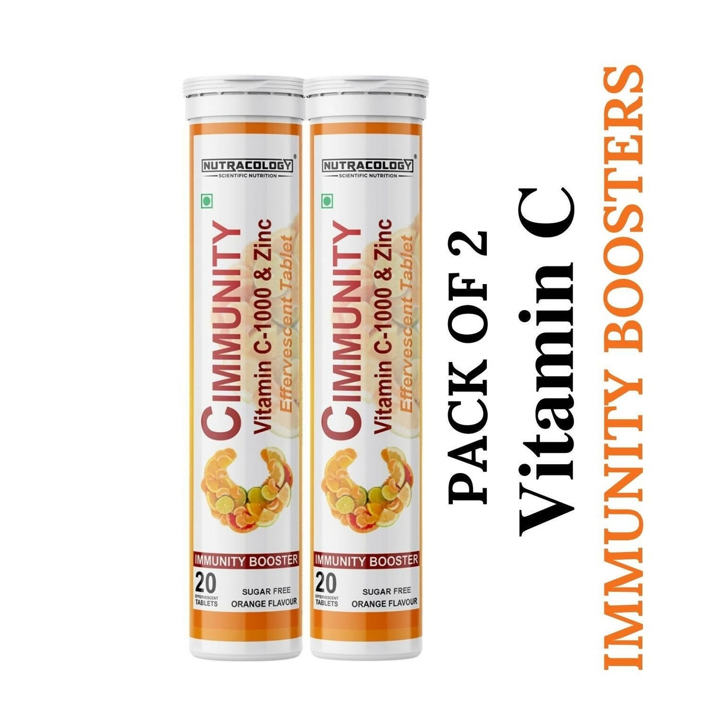 Nutracology Cimmunity Vitamin C 1000mg Effervescent Tablet For Glowing Skin, Immunity Booster - BUDEN