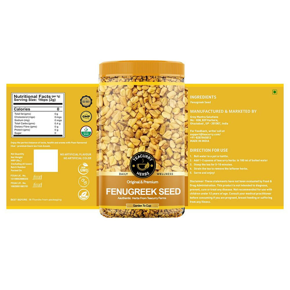 Teacurry Organic Fenugreek Seed (Methi Seeds)