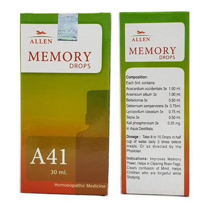 Allen Homeopathy A41 Memory Drops