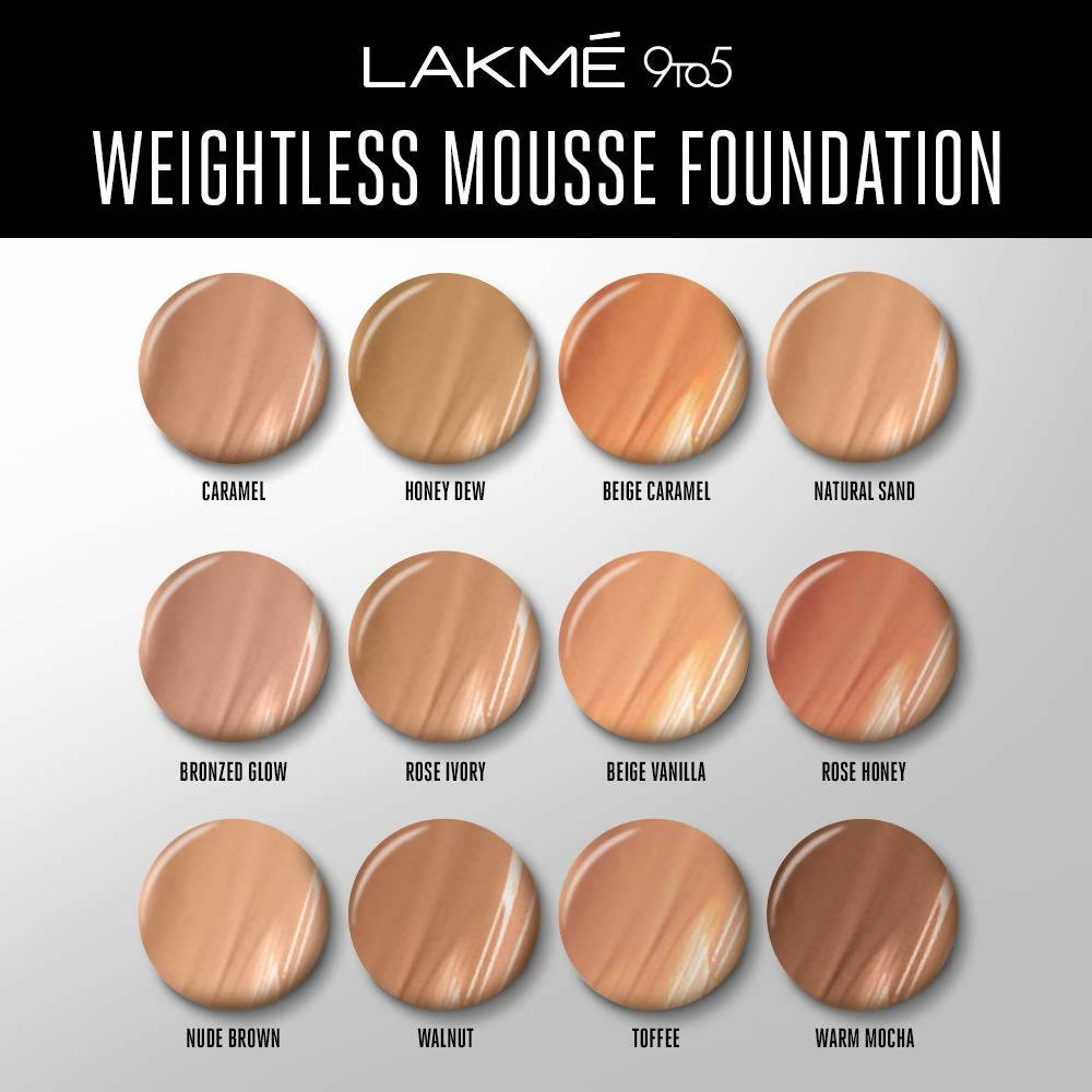 Lakme 9To5 Weightless Mousse Foundation - Warm Mocha