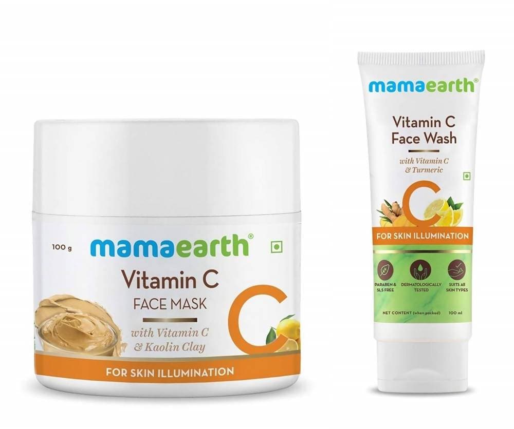 Mamaearth Vitamin C Face Wash & Sleeping Mask For Skin Illumination Combo