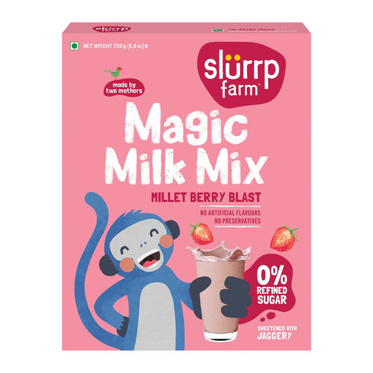 Slurrp Farm Berry Blast Milk Mix Sweetened with Jaggery Powder - BUDNE