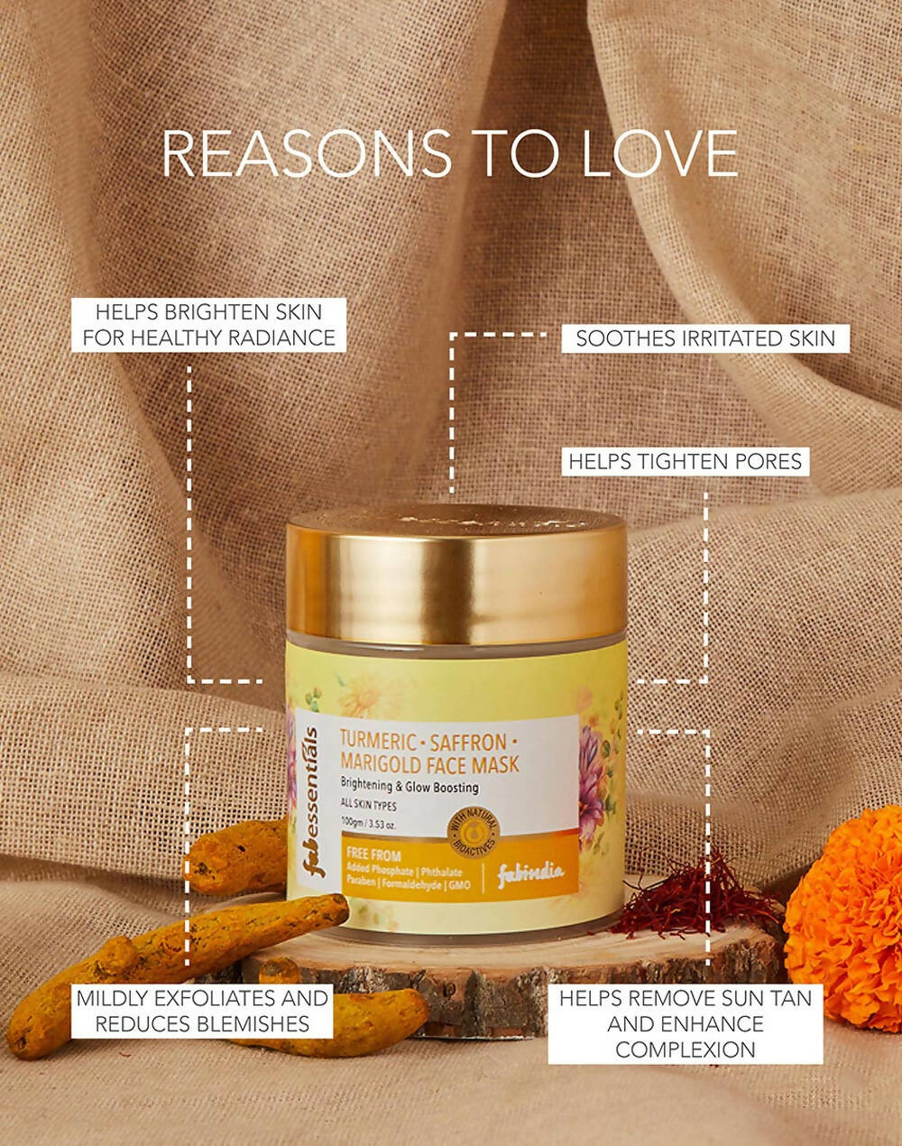 Fabessentials Turmeric Saffron Marigold Face Mask