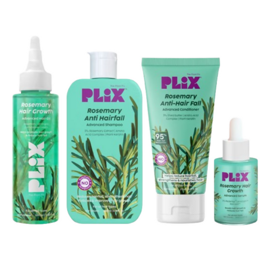 PLIX the Plant Fix Rosemary Anti Hairfall Kit - Hair Oil, Shampoo, Conditioner & Serum - 500ML