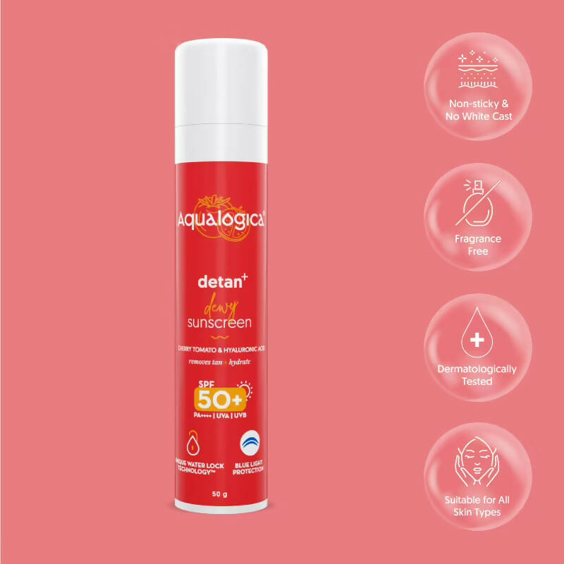 Aqualogica Detan + Dewy Sunscreen With Cherry Tomato & Hyaluronic Acid
