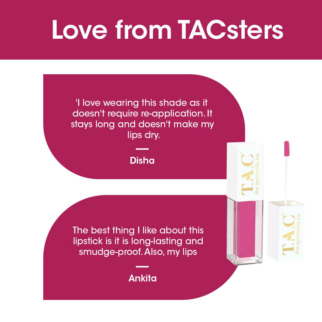 TAC - The Ayurveda Co. Liquid Matte Pink Flatter Lipstick