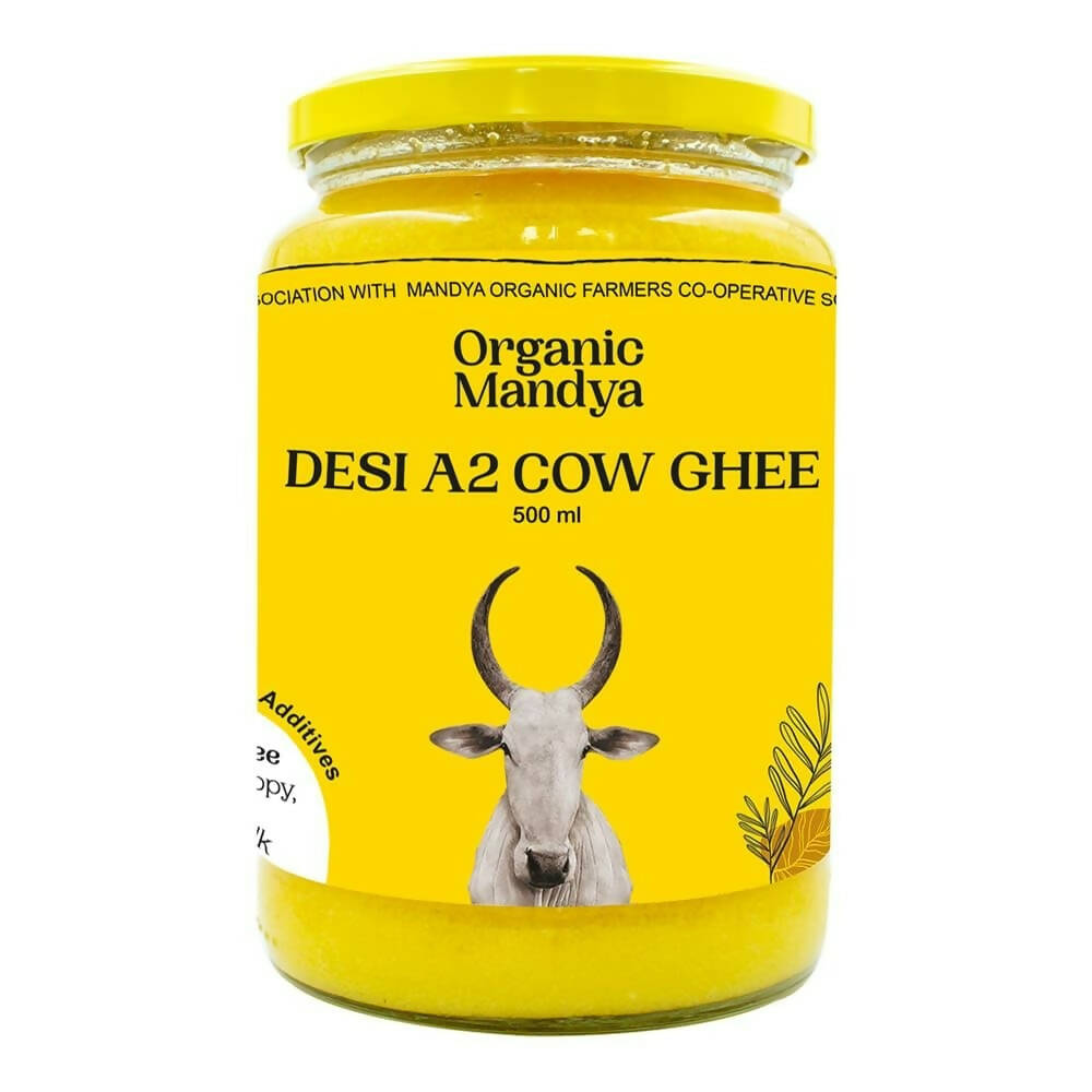 Organic Mandya Premium A2 Desi Ghee | Pure, Natural & Healthy | Forest Grazed, Stress Free Cattle | Ethically Sourced | Glass Jar