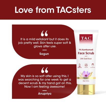 TAC - The Ayurveda Co. 7% Kumkumadi Face Scrub with Saffron & 24k Gold