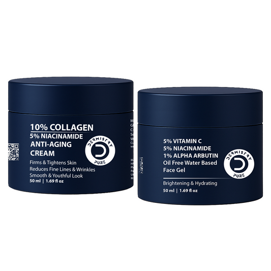 Dermistry Collagen Anti Aging Skin Tightening Aging Wrinkles Cream & Vitamin C Niacinamide Day Nightoil Free Water Based Face Gel - 10ML