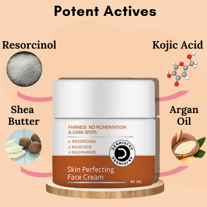 Dermistry Kojic Acid Skin Perfecting Fairness Face Cream Dark Spots Correction Instant Glow