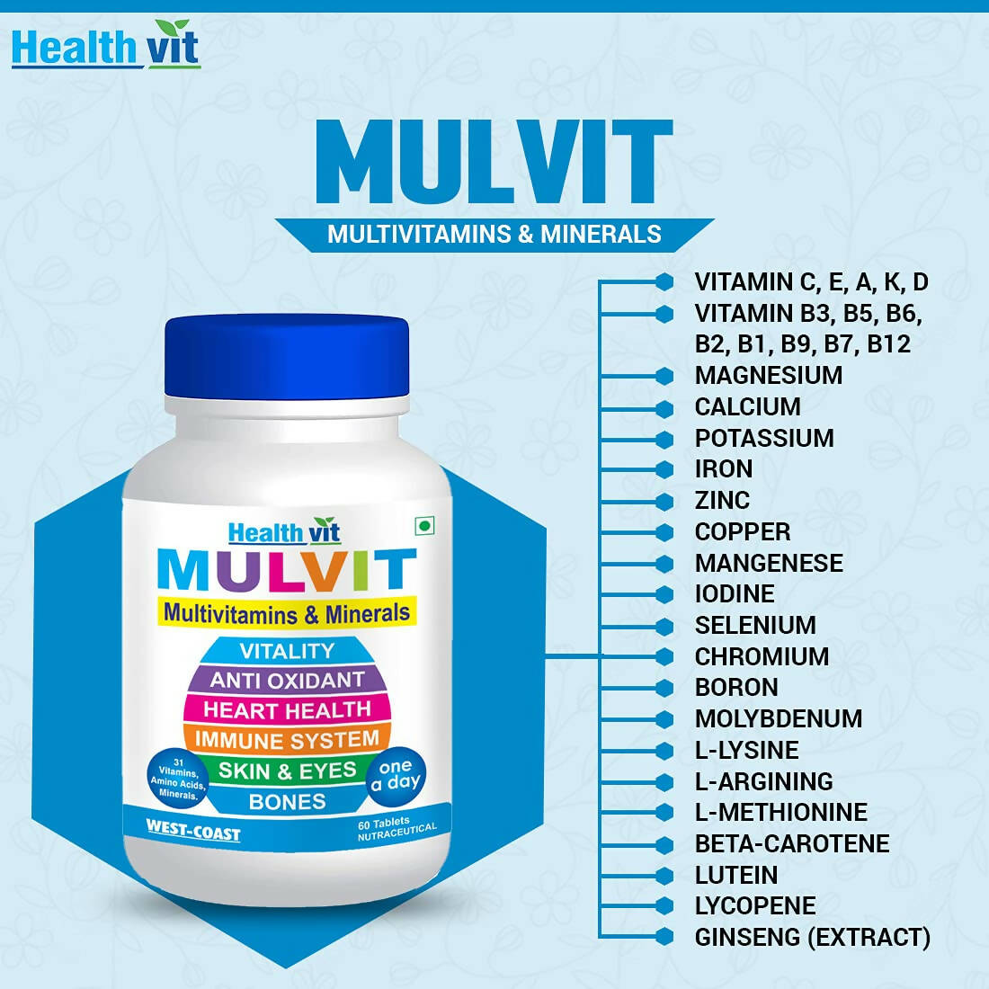 Healthvit Mulvit Multivitamins and Minerals Tablets