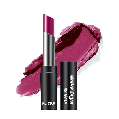 FLiCKA Wear Me Everywhere Creamy Matte Lipstick Propose The Purple - BUDNE