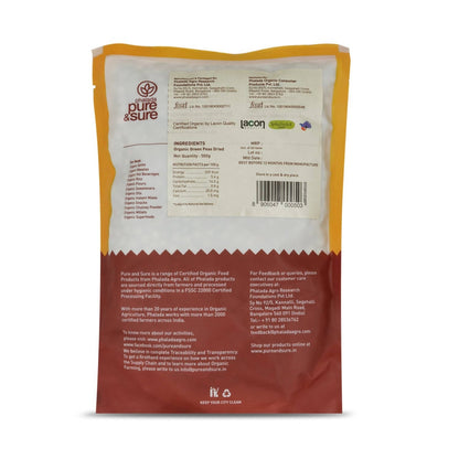 Pure & Sure Green Peas Dried Traditional Organic Pulses