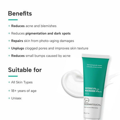 Dermatouch Glycolic 6% Niacinamide 4% Face Cream