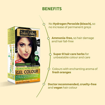 Indus Valley Damage-Free Gel Hair Color-Black