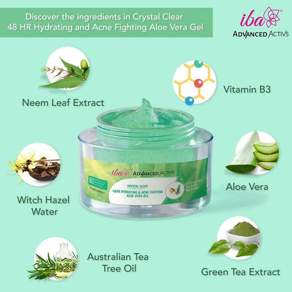 Iba Crystal Clear 48 HR Hydrating and Acne Fighting Aloe Vera Gel