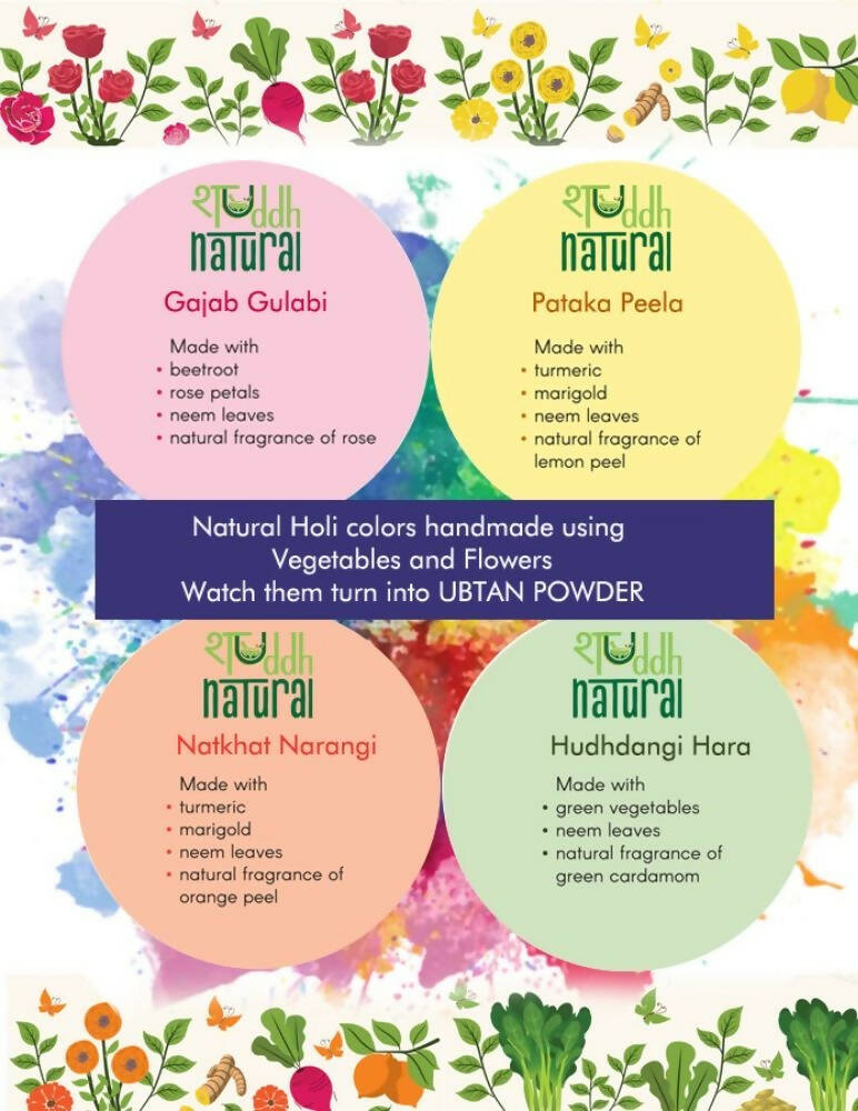 Shuddh Natural Ubtan Based Herbal Gulal | Ayurvedic Thandai Powder | Holi Gift Hamper