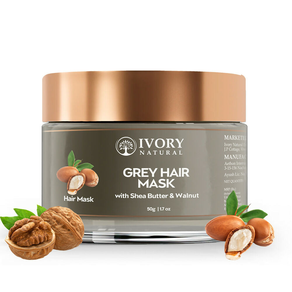 Ivory Natural Grey Mask For Hair - White To Black Hair Naturally For Both Men & Women