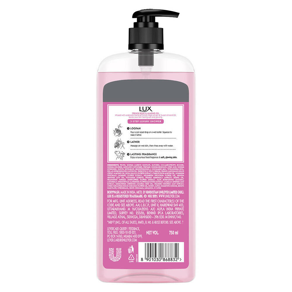 Lux Body Wash with French Rose Fragrance & Almond Oil