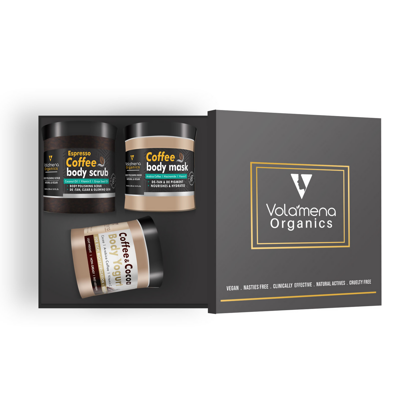 Volamena Organics Coffee De-tan Body Polishing Kit - 800GM
