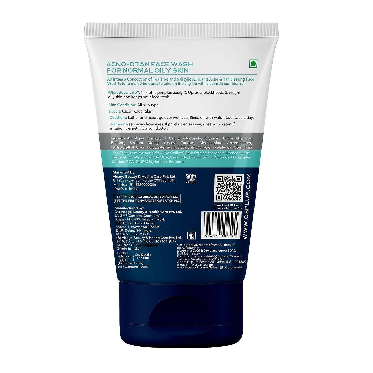 Professional O3+ Alpha Men Acno D-TAN Face Wash with Tea Tree