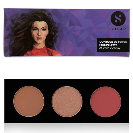 Sugar Cosmetics Contour De Force Face Palette - 02 Vivid Victory