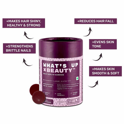 Whatƒ??s Up Wellness Beauty Skin & Hair Gummies