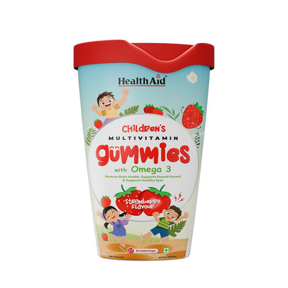 HealthAid Children's Multivitamin Gummies with Omega 3 Gummies - Strawberry Flavour