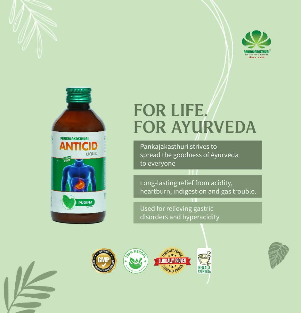 Pankajakasthuri Anticid Liquid Pudina