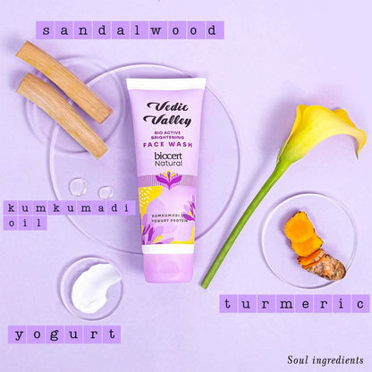 Vedic Valley Face Wash Bio Brightening With Kumkumadi Oil & Yogurt Protein