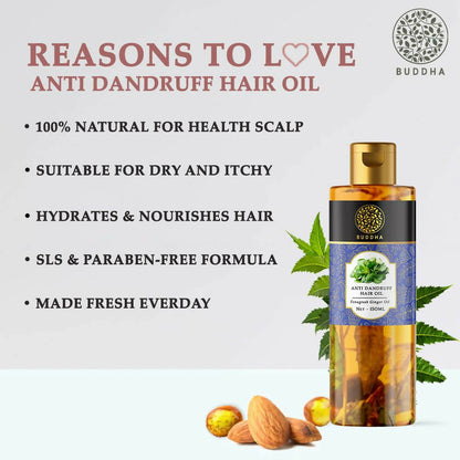 Buddha Natural Anti Dandruff Hair Oil Controls Dandruff And Revitalizes Hair