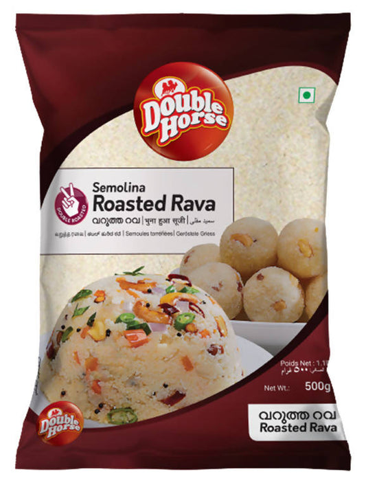 Double Horse Semolina Roasted Rava - BUDNE