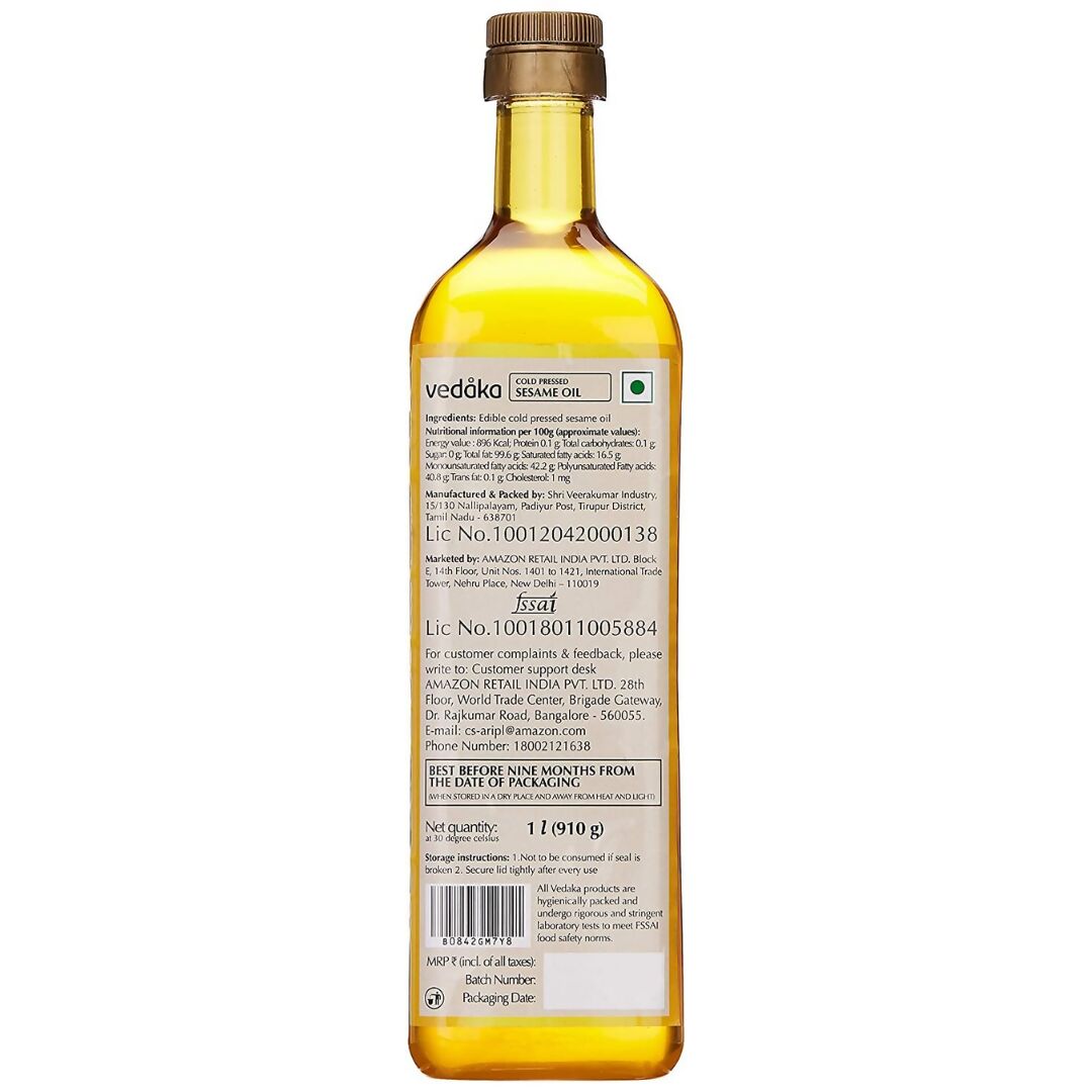 Vedaka Cold Pressed Sesame Oil